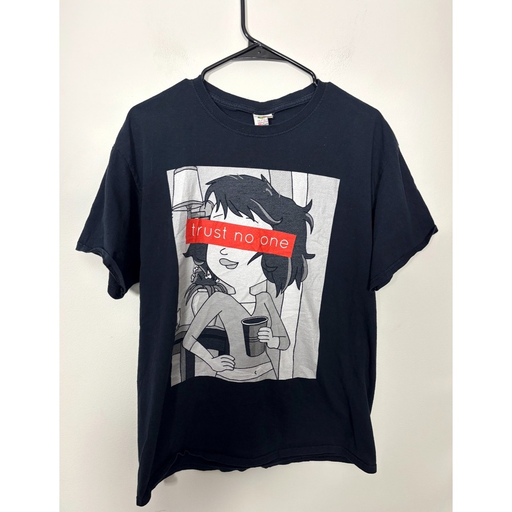 Fruit of the Loom Trust No One Graphic T-Shirt Men's Large Cotton